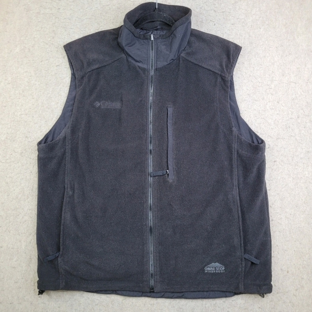 Columbia Sportswear Omni Stop Windproof Reversible Vest Unisex XL Black Full Zip